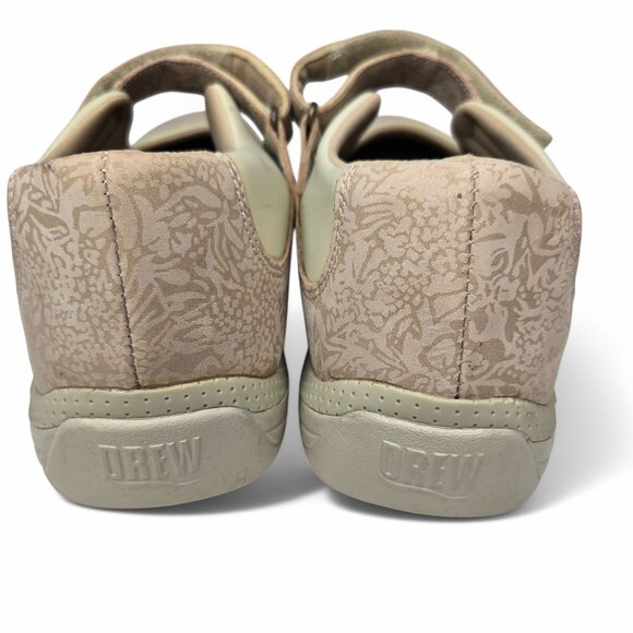 Drew Rose Mary Jane Sneakers Floral Etched Leather Adjustable Everyday Casual 8W - Picture 4 of 11